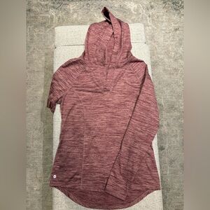Women's Heathered Maroon Hoodie Top